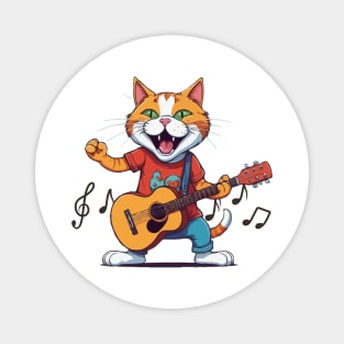 Cute Cat Guitar Magnet